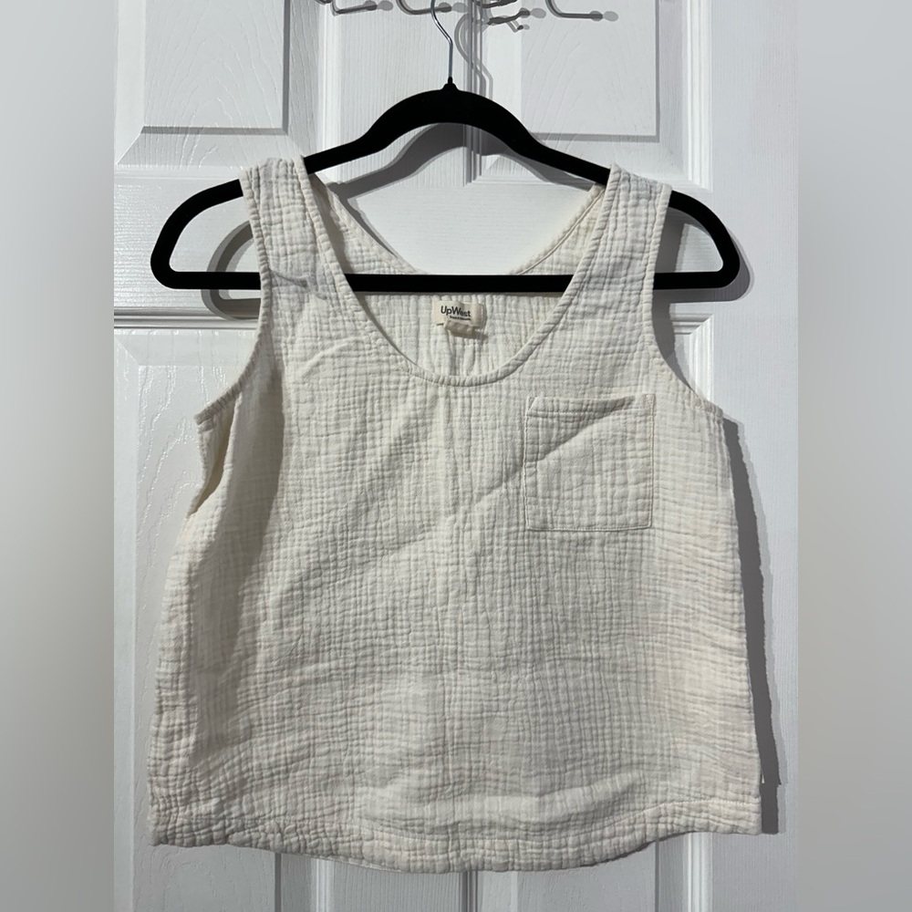 UpWest Cream Boxy Tank Top (XS) - Picture 2 of 16